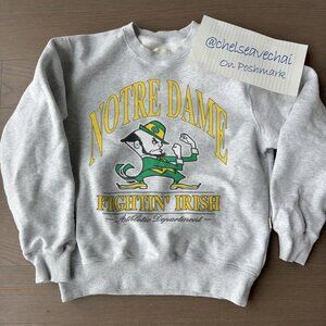 Vintage 90s University of Notre Dame Fighting Irish Sweatshirt, Notre Dame Shirt